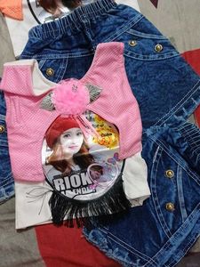 Combo of 3 Denim Shorts &amp; Tops Set