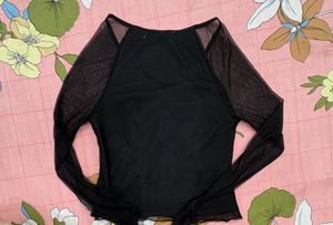 Sheer Mesh Long Sleeve Top