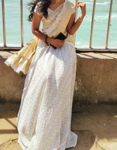 Elegant Kerala White Half Saree