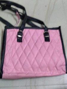 Quilted Pink &amp; Black Handbag