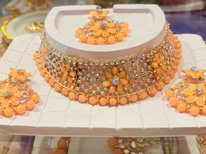 Stunning Peach & Gold Jewellery Set