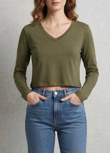 Olive Green Long Sleeve Top