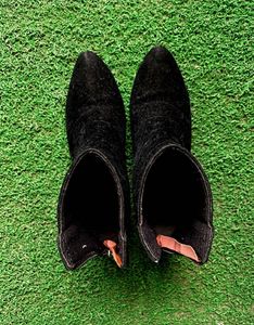 Chic Black Velvet Ankle Boots