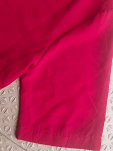 Vibrant Red Cropped Button-Up Top