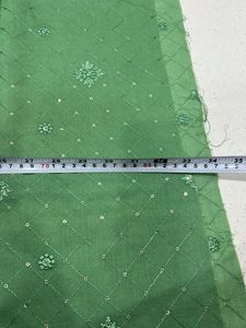 Elegant Green Dress Material with Embellishments