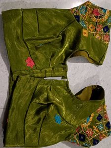 Olive Green Embroidered Blouse