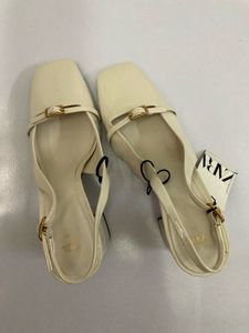 ZARA Cream Slingback Heels with Buckle
