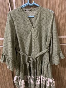 Sage Green Printed Tunic Top
