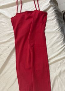 Chic Red Spaghetti Strap Dress