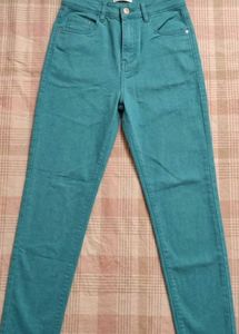 Teal High-Waisted Jeans