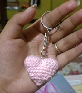 Crochet Heart Keychain♡