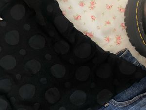 Black Sheer Polka Dot Top