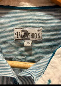 Striped Button-Up Short Sleeve Shirt