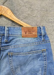 Light Wash Distressed Denim Jeans