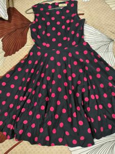 Chic Polka Dot Fit & Flare Dress