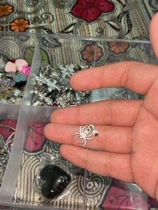 Silver Spider Charm Pendant
