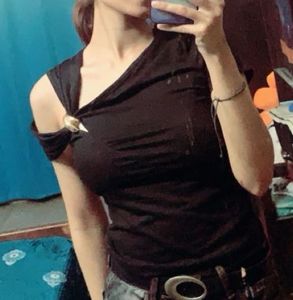 Chic Black One-Shoulder Top