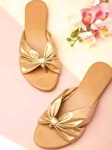 Golden Bowtie Flats