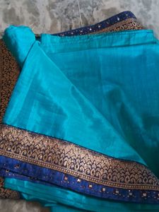 Only Today Offer! Sky Blue Stone Work Saree