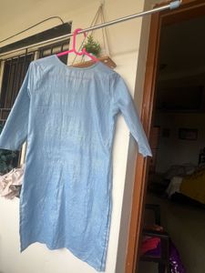Light Blue Textured Kurta