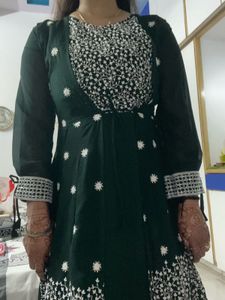 Emerald Green Embroidered Gown