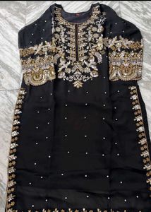 Stunning Black Embroidered Kurta