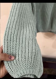 Cozy Mint Green Cropped Knit Sweater