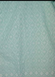 Elegant Teal Kurta with White Lace