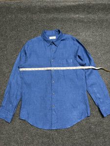 Blue Long Sleeve Linen Shirt