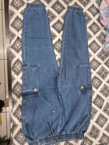 Blue Denim Cargo Pants