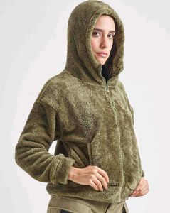 Olive Green Fuzzy Hoodie
