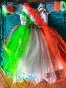 Tricolor Indian Flag Dress for Girls