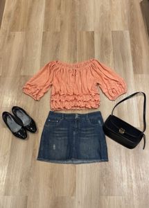 Sheer Peach Boho Top