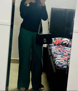 Zara Teal Wide Leg Pants