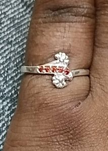 Elegant Silver Ring with Red Stones