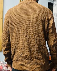 Brown Waffle Knit Sweater