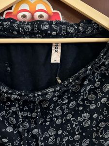 Black Floral Print Pyjama
