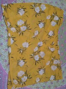 Yellow Floral Print Kimono top