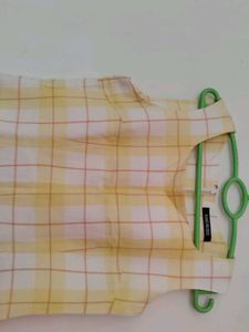 Yellow Plaid Sleeveless Dress