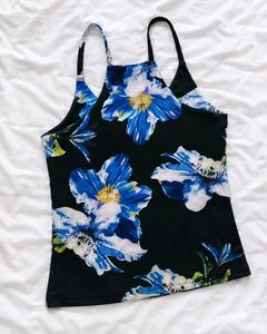 Black Floral Print Cami Top