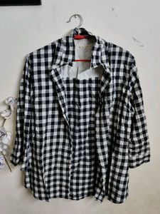Checked Button-Up Shirt