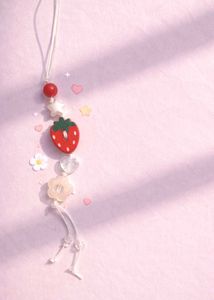 Cute Strawberry Charm Keychain