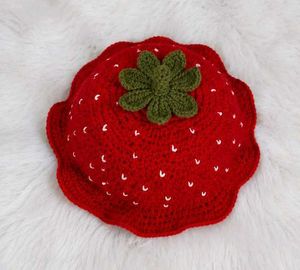 Handmade Crochet Strawberry Hat