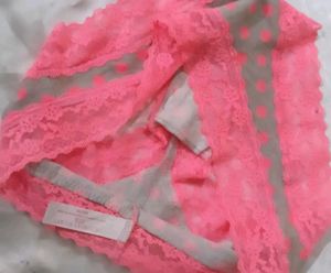 Pink Polka Dot Lace Briefs