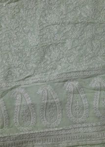 Luckhnawi Pure Georgette Saree With Chinnon Blouse
