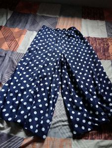 Navy Polka Dot Palazzo Pants