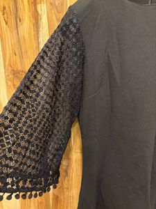 Chic Black Lace Sleeve Dress