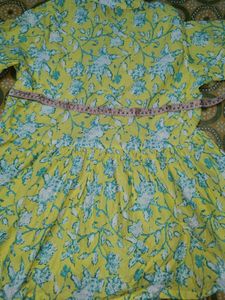 Yellow Floral Print Kurta