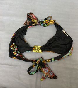 Vibrant Floral Print Bikini Top