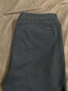 dark grey striped trousers